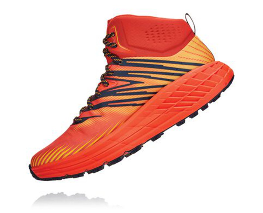 Chaussure Trail Hoka One One Speedgoat Mid Gore-Tex 2 Homme - Rouge - DZI-518329